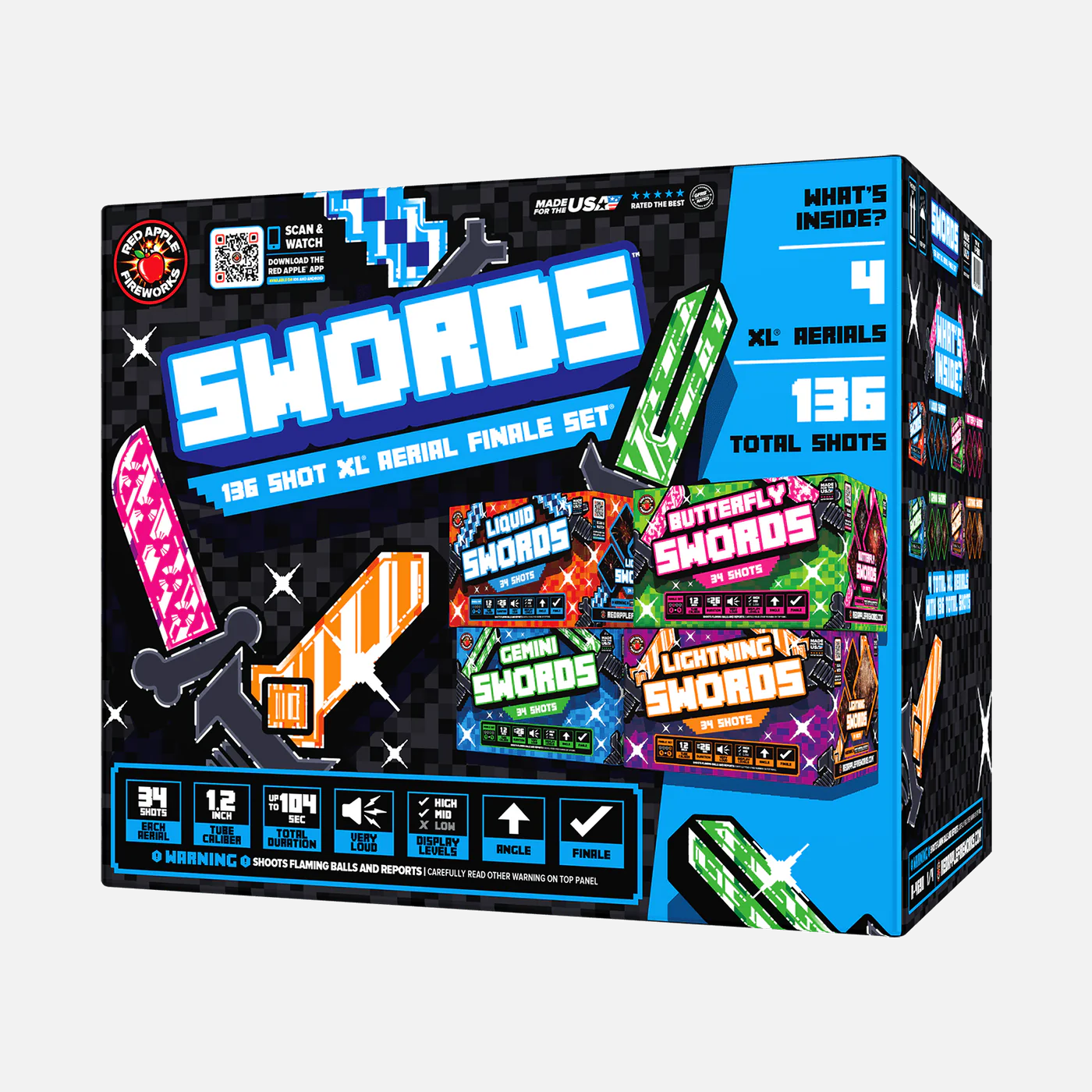 Swords™ 136-Shots XL® Aerial Finale Set® – Elevated Fireworks