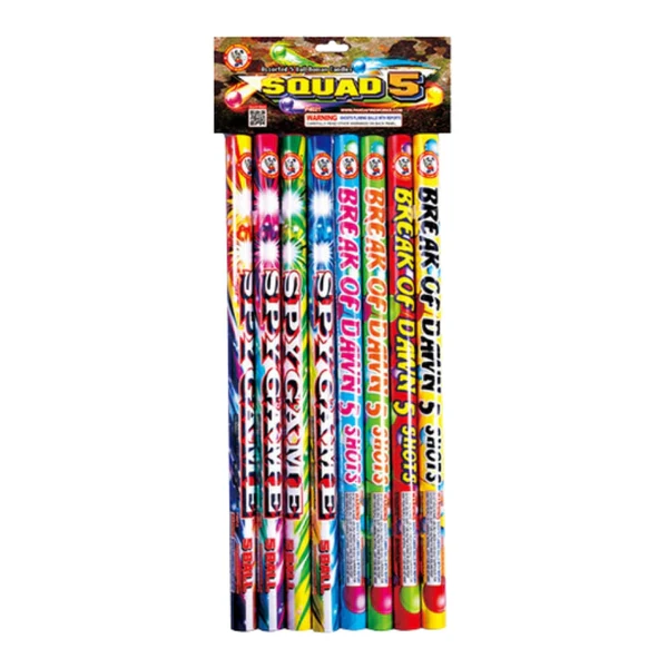 Squad 5 5-Shot Standard Roman Candle (8-Pack) | Case Pack™ 12/1