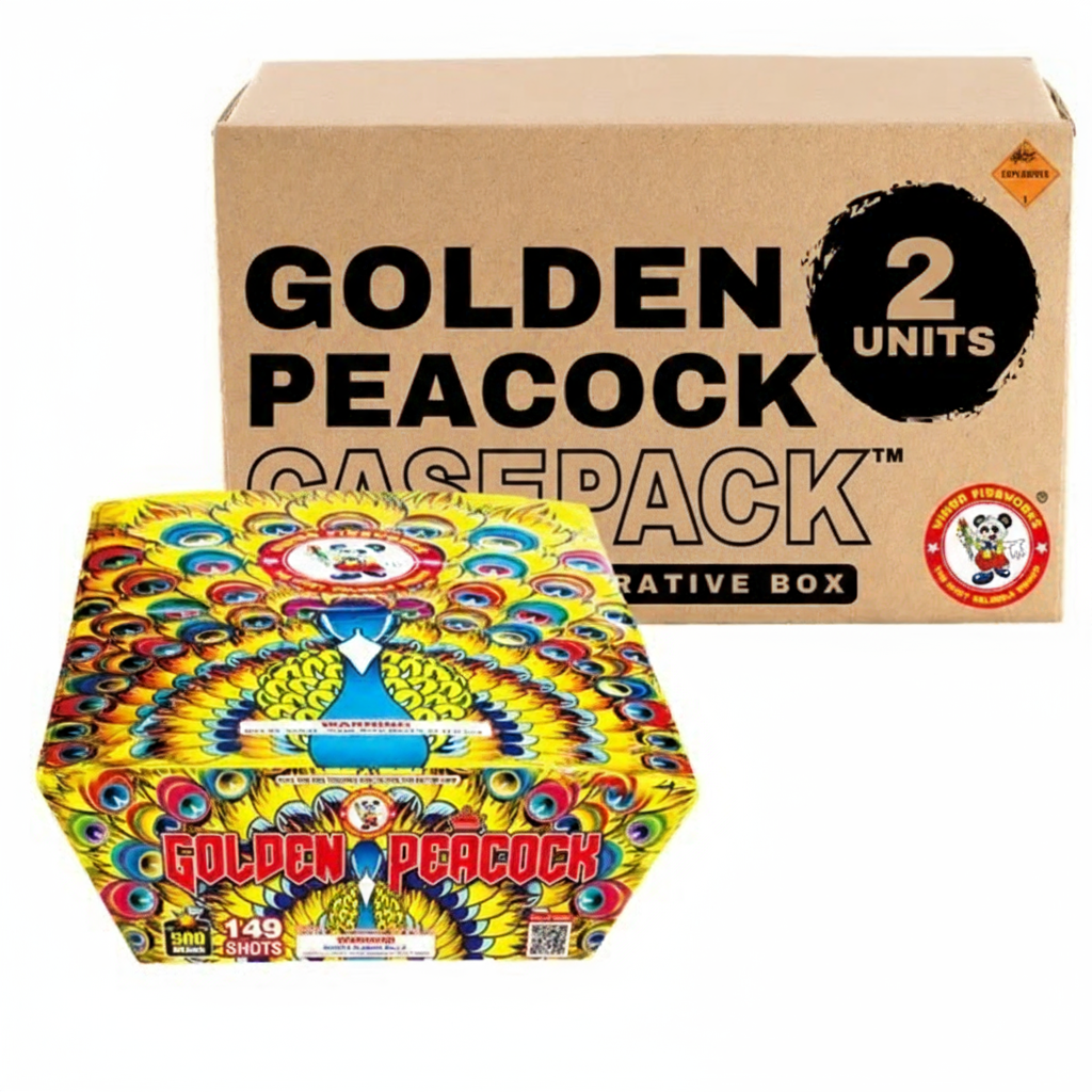 Golden Peacock 149-Shot XL Zipper Aerial Cake | Case Pack™