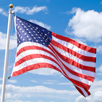 Valley Forge Flag 6.17-ft W x 4.08-ft H American Embroidered Flag
