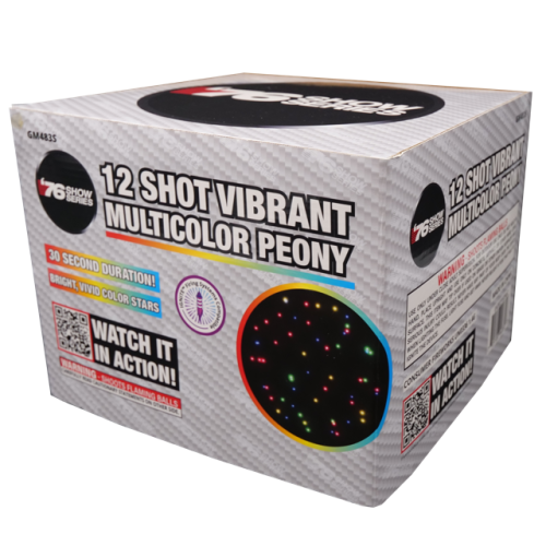 Multicolor Peony (30sec) 12-Shot XL Aerial Cake