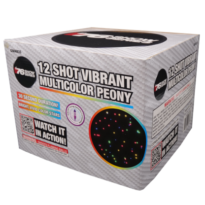 Multicolor Peony (30sec) 12-Shot XL Aerial Cake