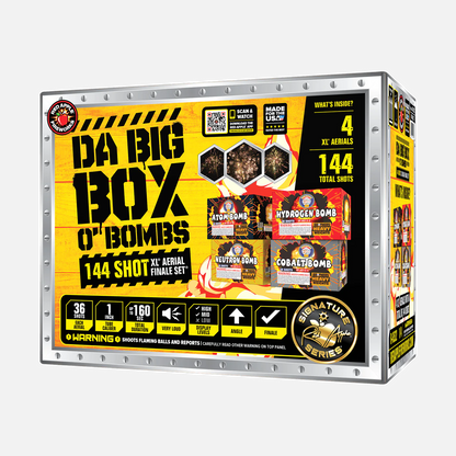 Caja Grande de Bombas XL® Juego de Fuegos Artificiales de 144 Disparos®
