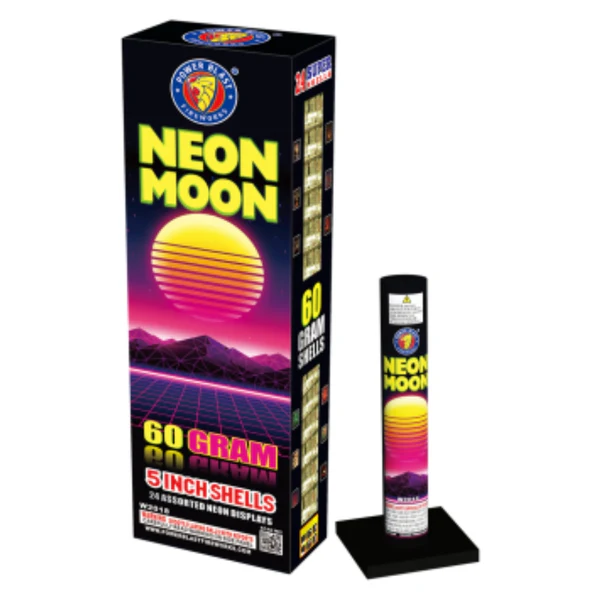 Petardos cilíndricos Neon Moon de 5 pulgadas y 24 disparos
