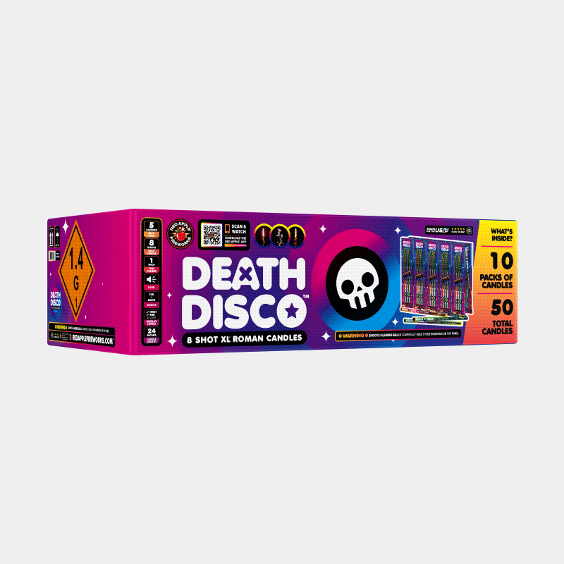 Death Disco 8-Shot XL Roman Candles