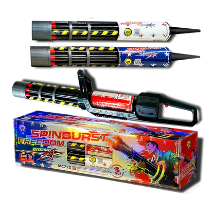 Spinburst Freedom 588-Shot Barrage Roman Candle (3-Pack)