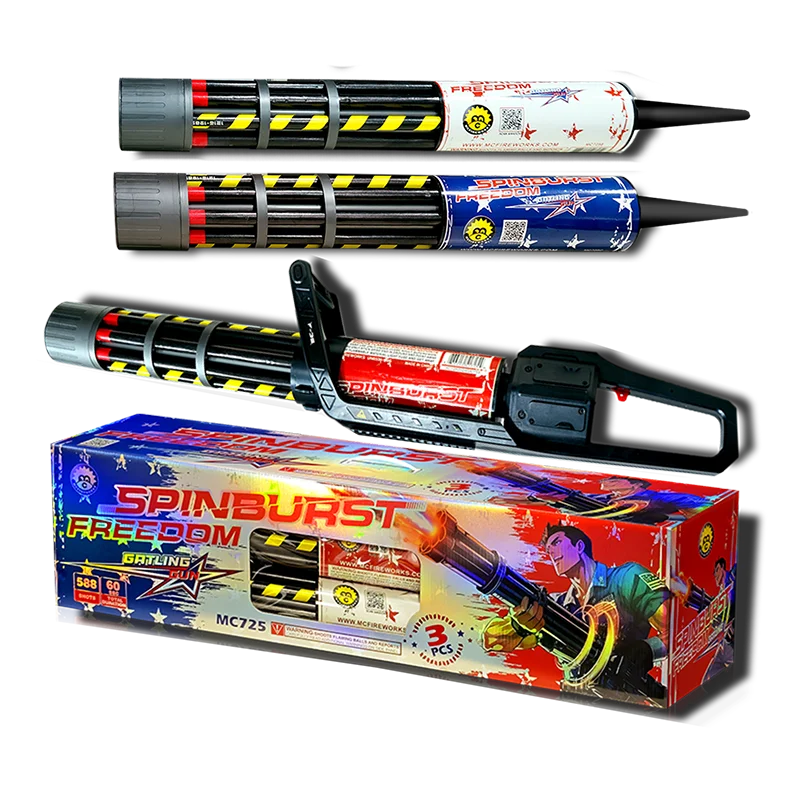 Spinburst Freedom 588-Shot Barrage Roman Candle (3-Pack)