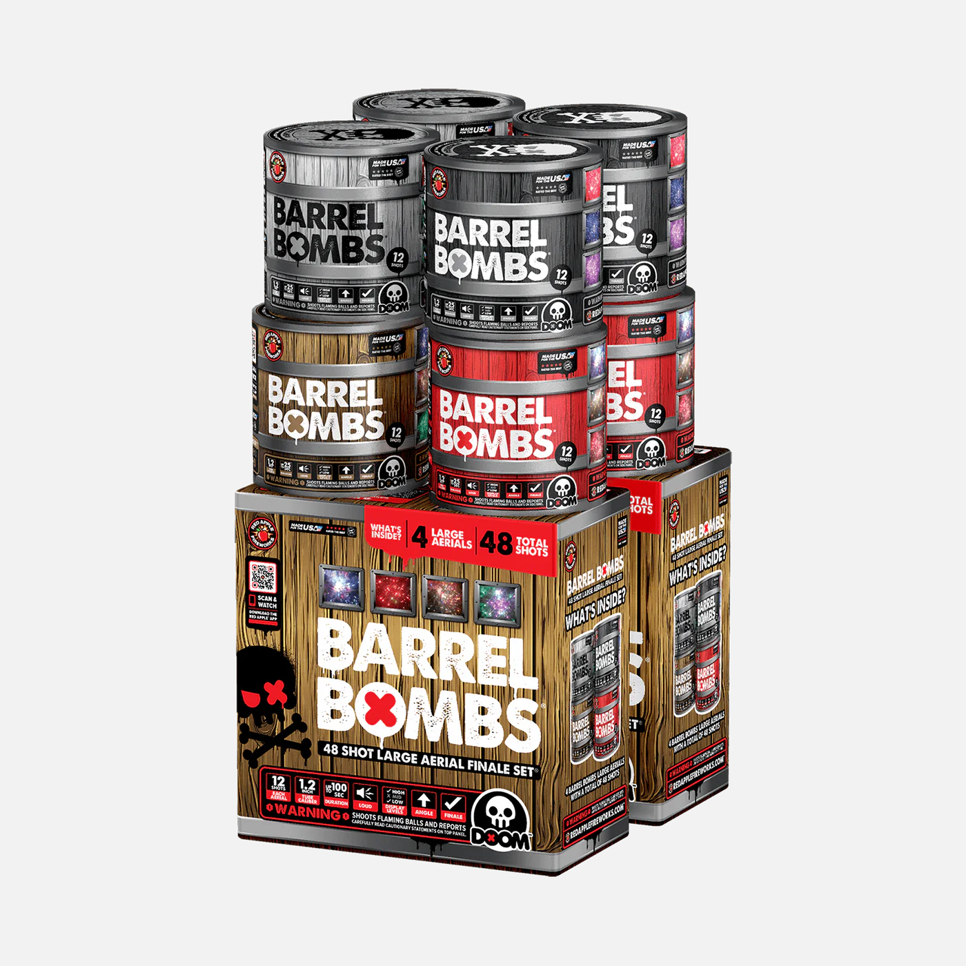 Barrel Bombs 48-Shot Standard Aerial Finale Set