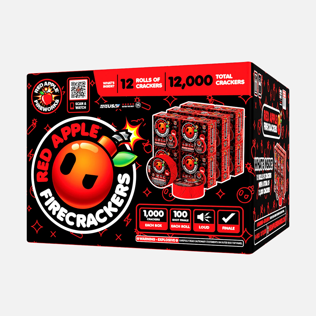 Petardos Red Apple® Bombs de 1,000 tiros con final de 100 disparos