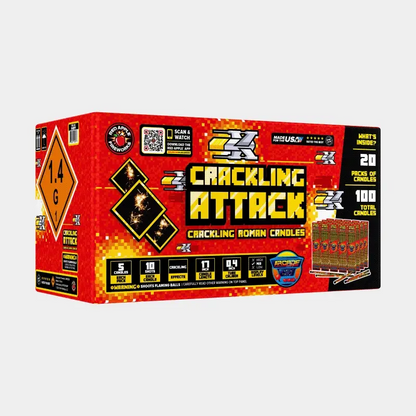 Velas romanas Crackling Attack™ de 10 disparos
