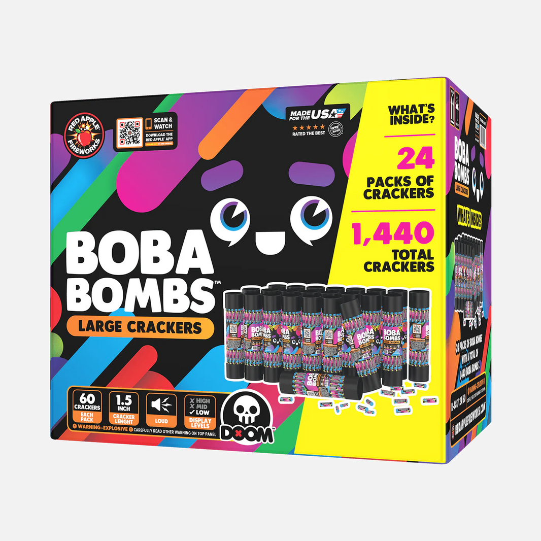 Boba-Bombs™ 60 disparos estilo tubo cracker M-1000