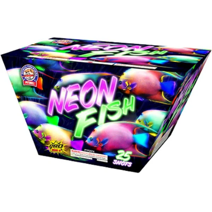Neon Fish 25-Shot XL Aerial Cake | Case Pack™ 4/1