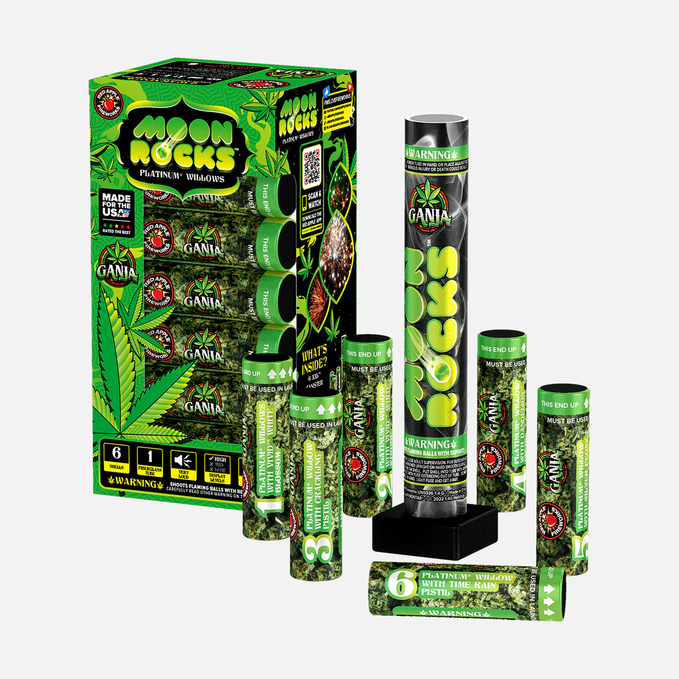 Ganja Moon Rocks 6-Shot 6 in. XXL Canister Shells