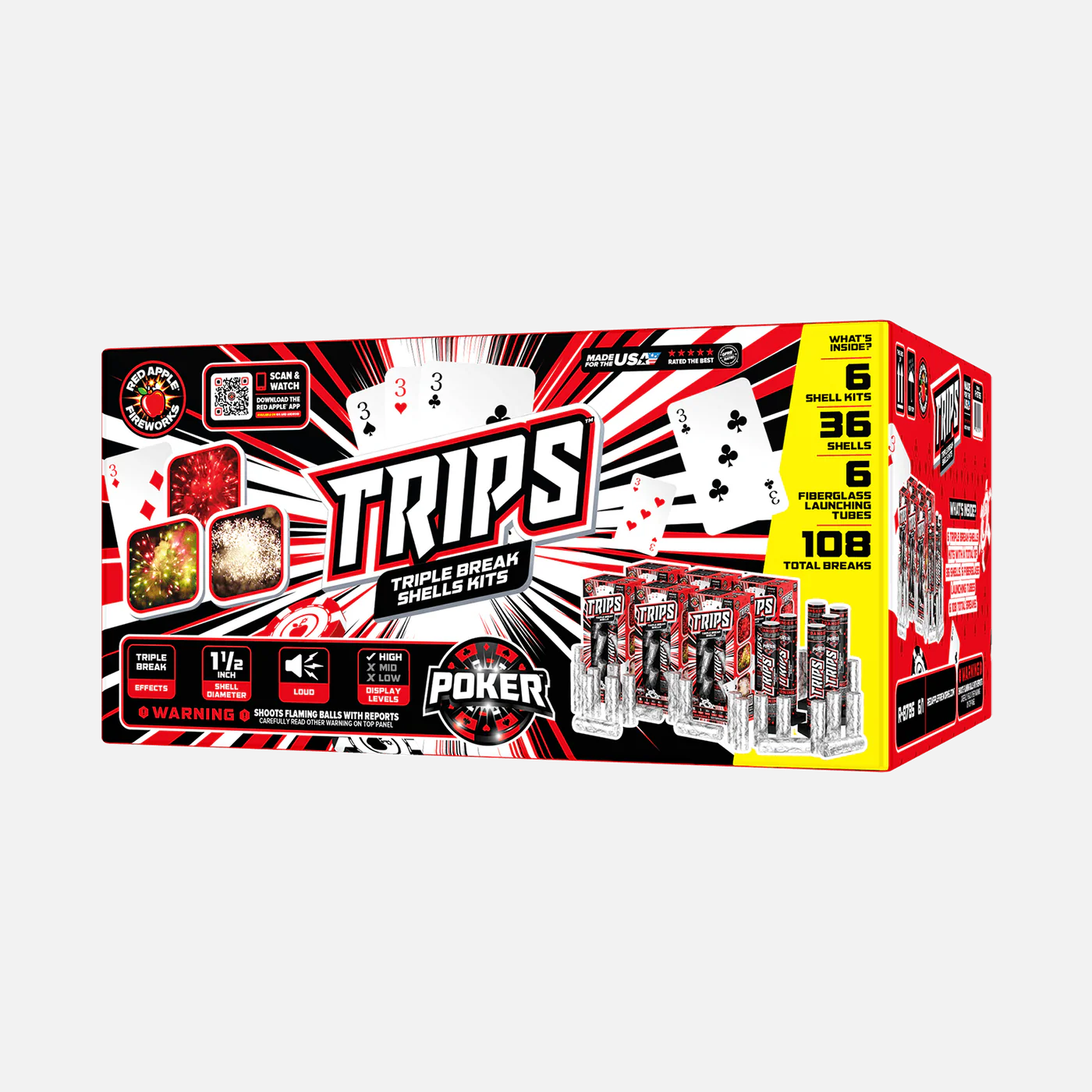TRIPS™ cartuchos triples de 6 disparos con bolas de ruptura