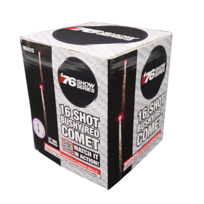 Bushy Red Comet (27sec) 16-Shot Standard Aerial Cake