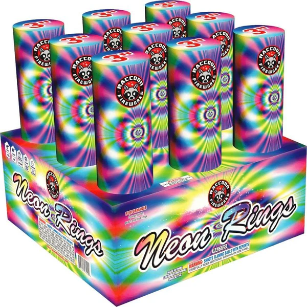 Neon Rings 9-Shot XL Aerial Cake