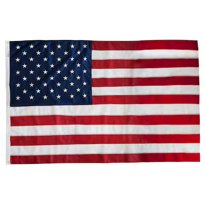 Valley Forge Flag 6.17-ft W x 4.08-ft H American Embroidered Flag