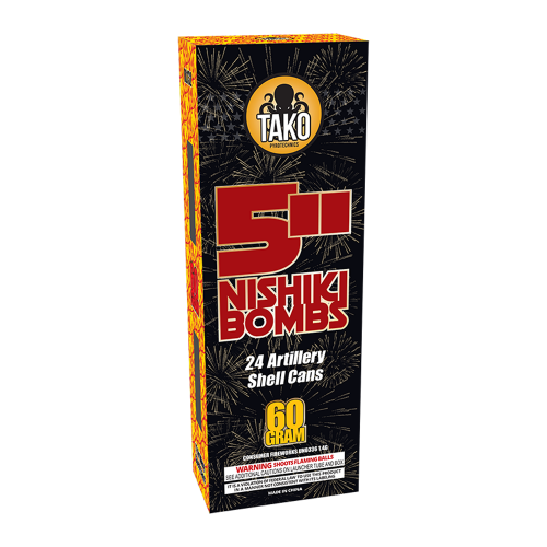 Nishiki Bombs 24-Shot 5 in. Canister Shells – Elevated Fireworks