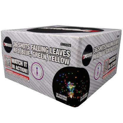 Falling Leaves RBGY (30sec) 36-Shot XL Aerial Cake