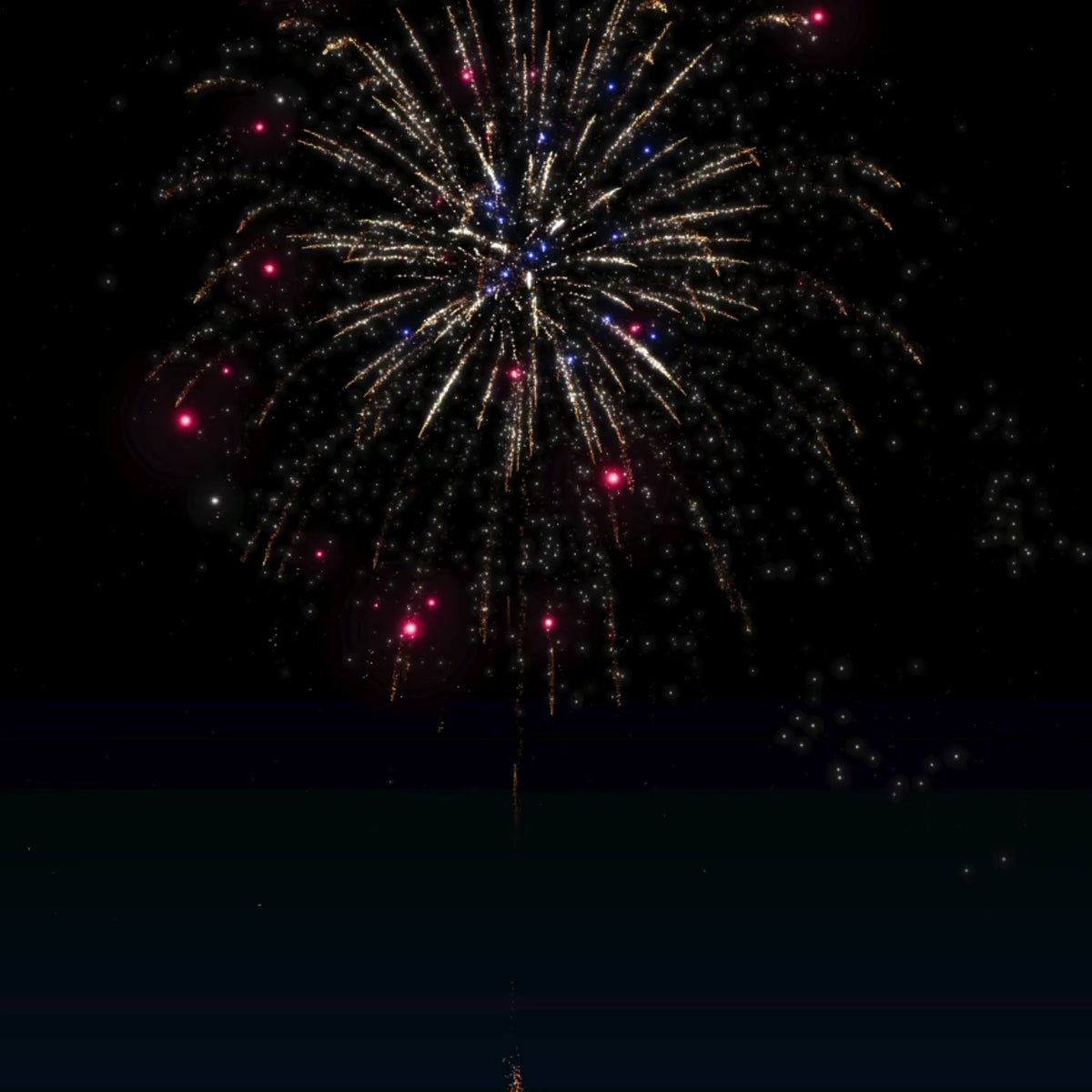 Large fireworks burst shown inside Elevated Show Builder